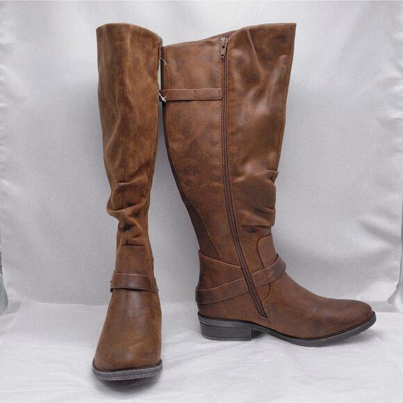 Baretraps Womens Yanessa2 Size 6M Riding Boots Wide Calf Brown Knee High Western - Picture 2 of 12
